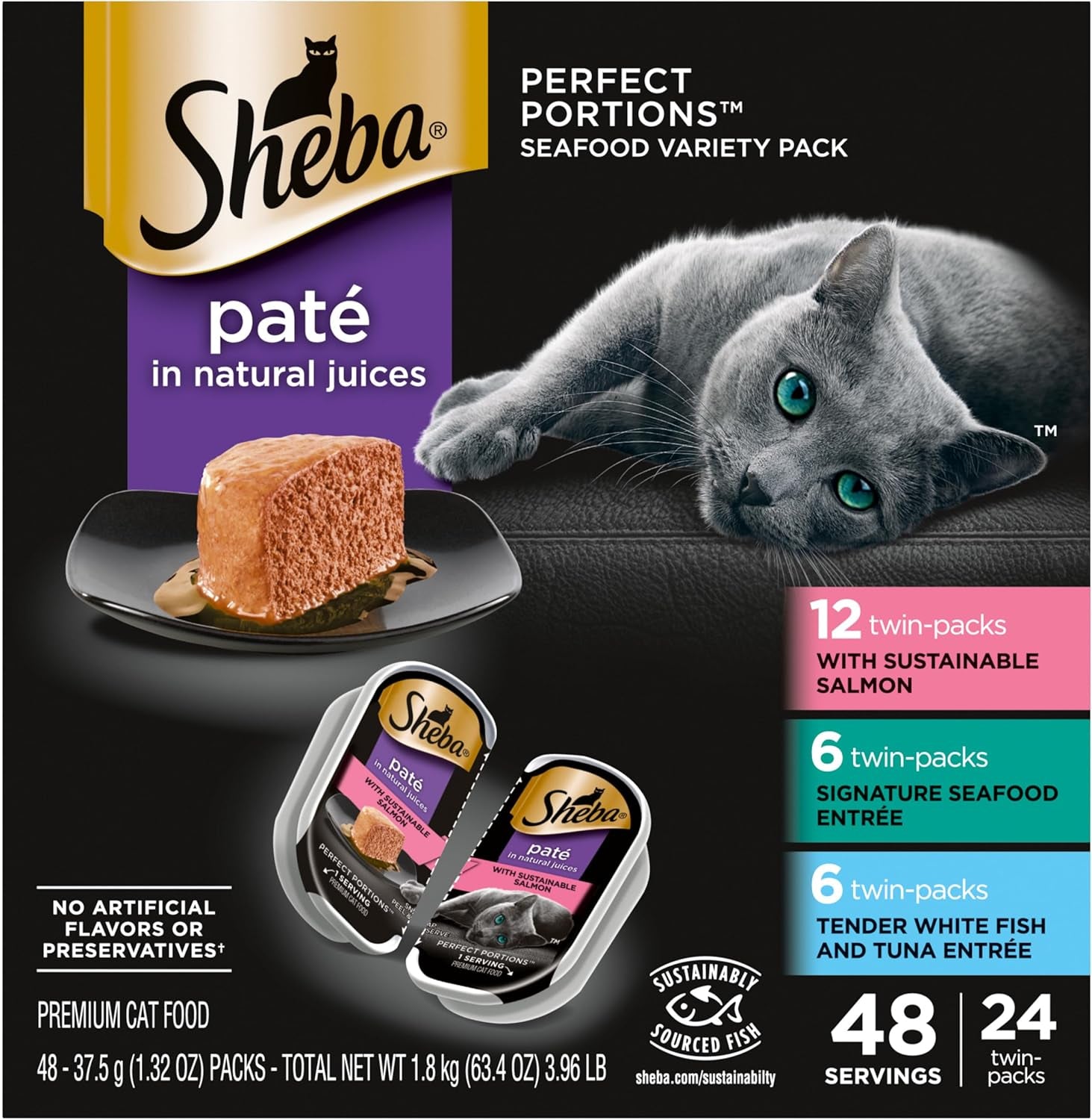 Perfect Portions Paté Wet Cat Food Tray Variety Packs